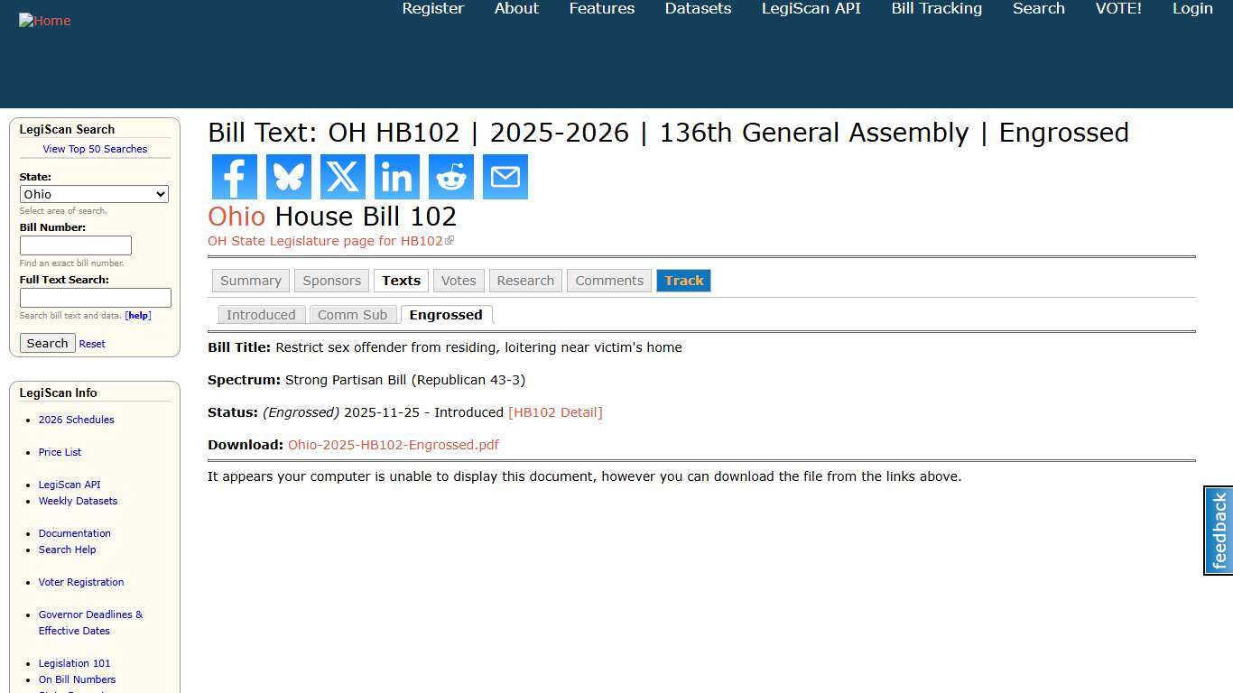 Bill Text: OH HB102 2025-2026 136th General Assembly Engrossed LegiScan